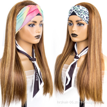 September promotion highlight color piano 4/27 headband wig silky Cuticle Aligned Brazilian Human Hair wig for black woman